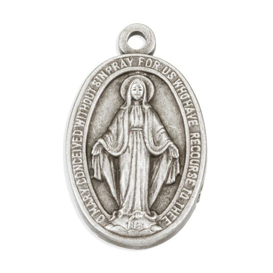 Miraculous Medal in Antiqued Silver Finish