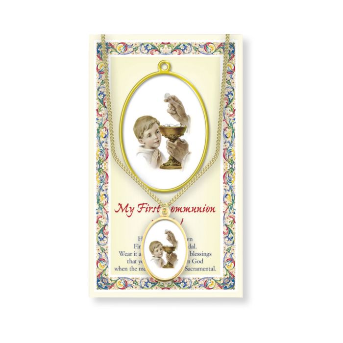 Epoxied Medal on Chain with Prayer
