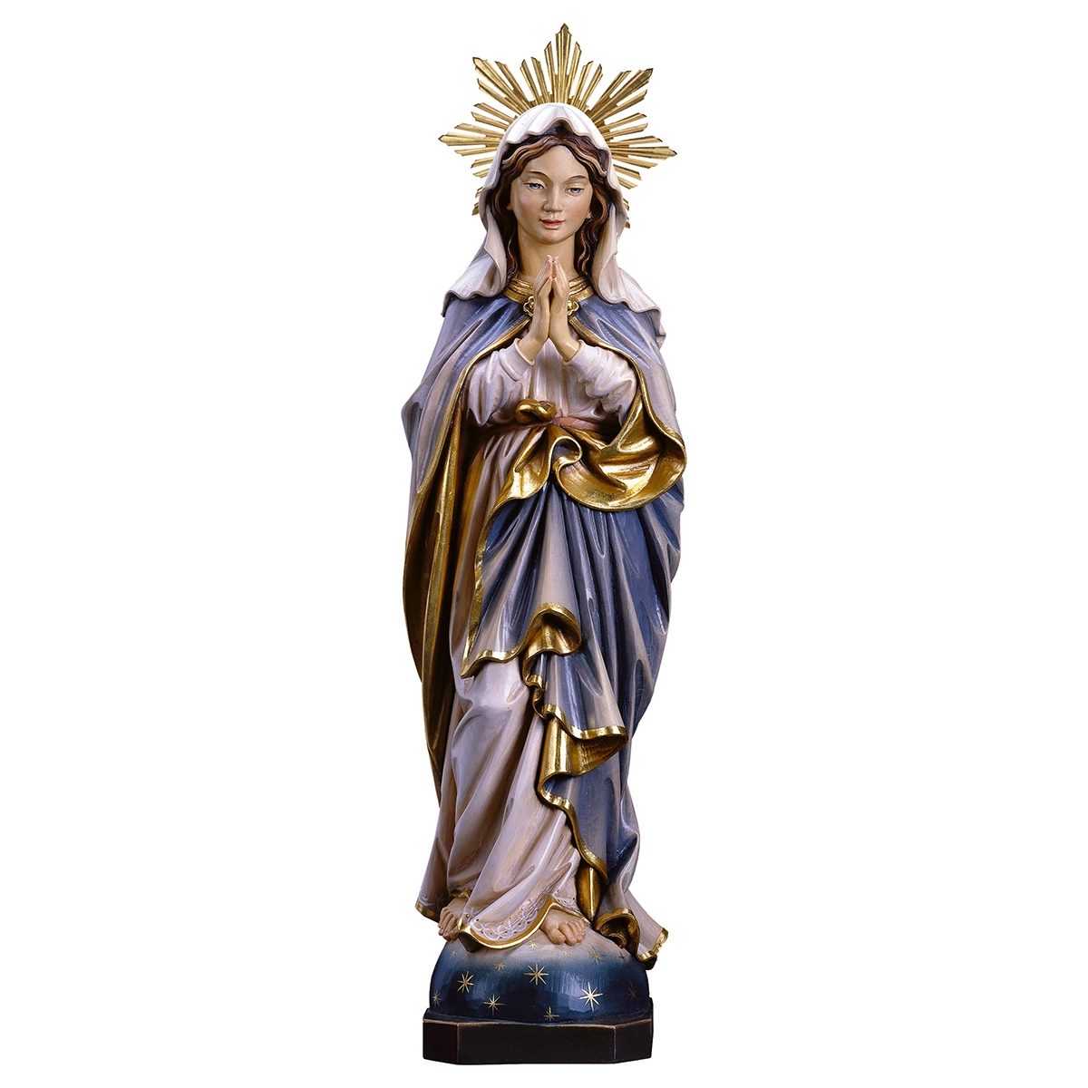 Blessed Virgin Praying With Halo Statue | Multiple Sizes & Finishes