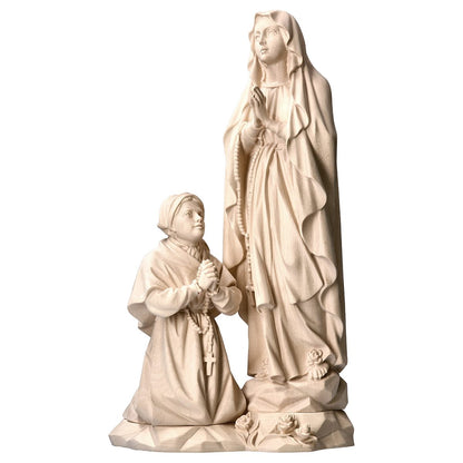 Our Lady of Lourdes & Saint Bernadette Apparition Statue | Hand Carved in Italy | Multiple Sizes & Finishes