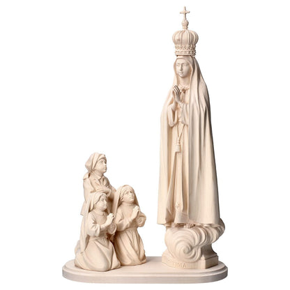 Apparition Group of Fátima Capelinha with Crown Statue | Hand Carved in Italy | Multiple Sizes & Finishes