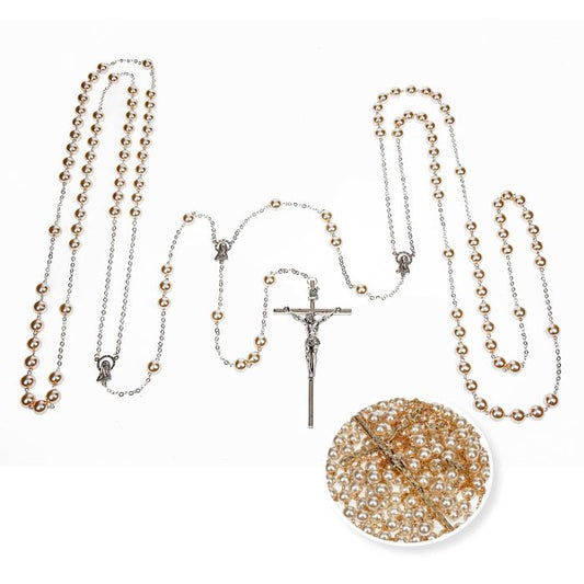Imitation Pearl Bead Lasso Wedding Rosary