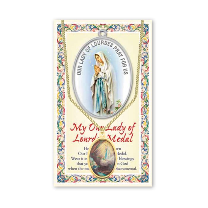 Epoxied Medal on Chain with Prayer