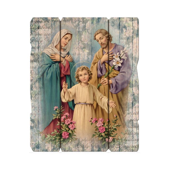 Holy Family Vintage Wood Plaque