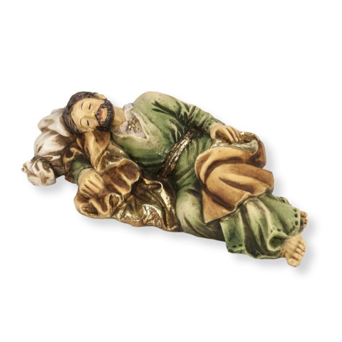 Cold Cast Resin Hand Painted Statue of Sleeping Saint Joseph