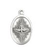 Oval Antiqued Silver Oxidized Holy Spirit Medal