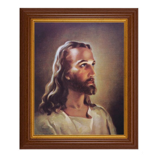 Walnut Finish Beveled Frame with Sallman: Head of Christ