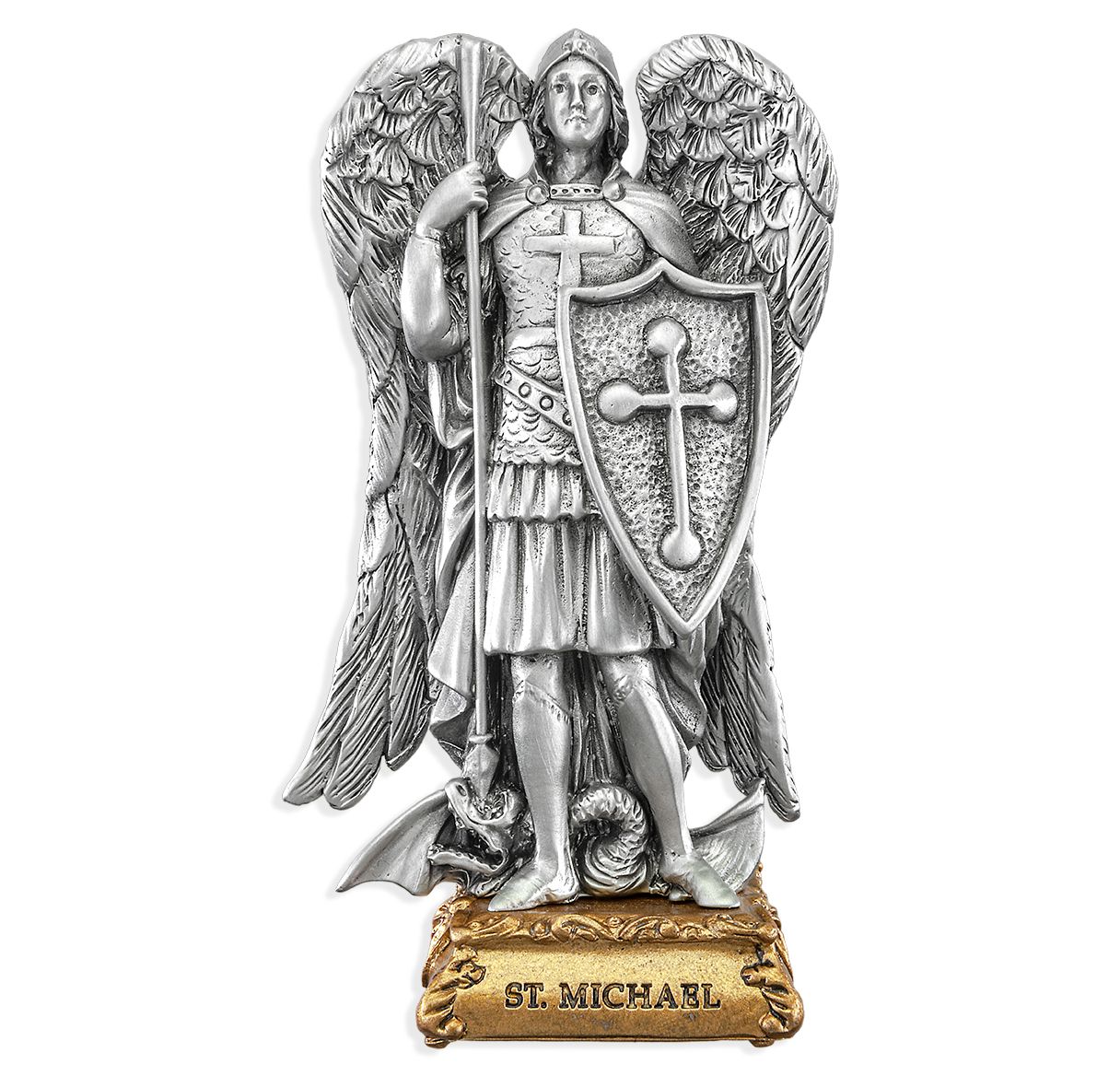 Pewter Saint Michael Statue