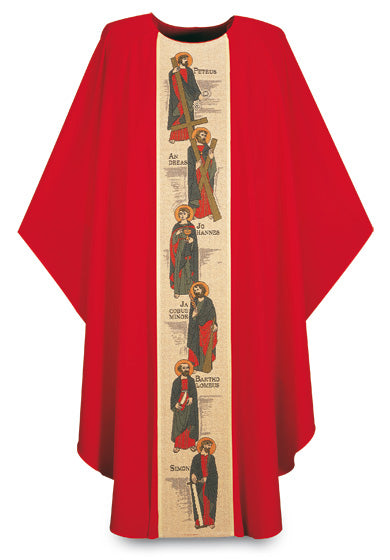 #3359 "Twelve Apostles" Embroidered Poly/Viscose Gothic Chasuble