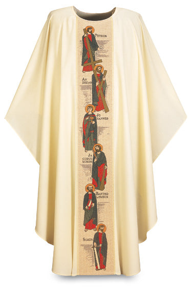 #3359 "Twelve Apostles" Embroidered Poly/Viscose Gothic Chasuble