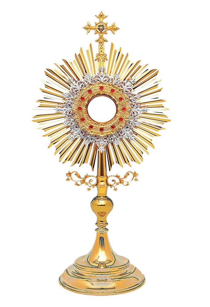 #10-416 Traditional Roman Monstrance | 24K Gold & Silver-Plated