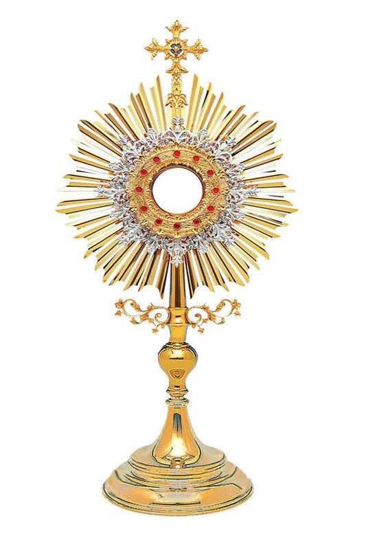 #10-416 Traditional Roman Monstrance | 24K Gold & Silver-Plated