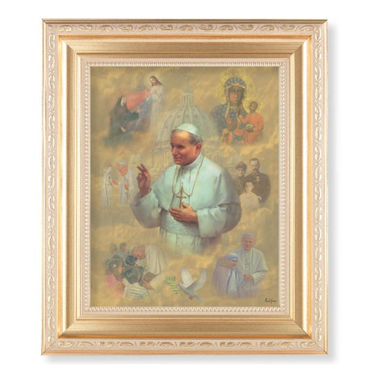 Satin Gold Frame with Saint John Paul II Print
