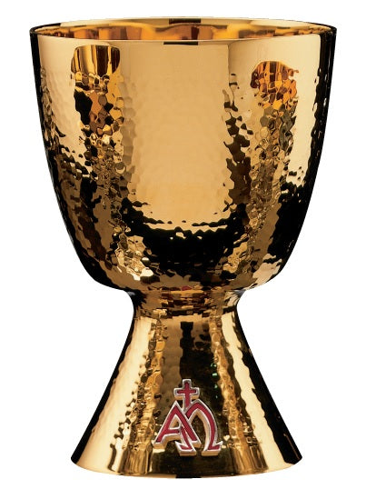 #1015 Alpha & Omega Chalice | 6 3/4", 20oz. | Sterling Silver | 24K Gold Lined