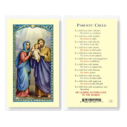 Parents Creed Holy Card