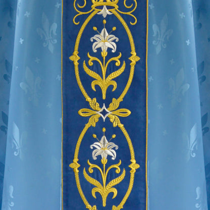 Embroidered Chasuble “Maria D’Oro-blu”