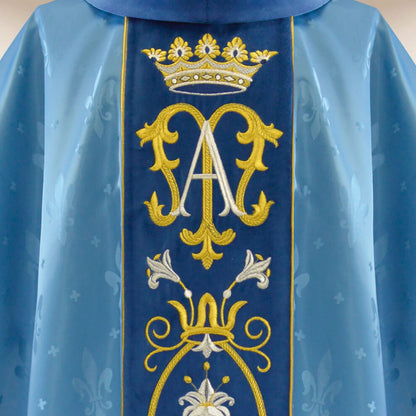 Embroidered Chasuble “Maria D’Oro-blu”