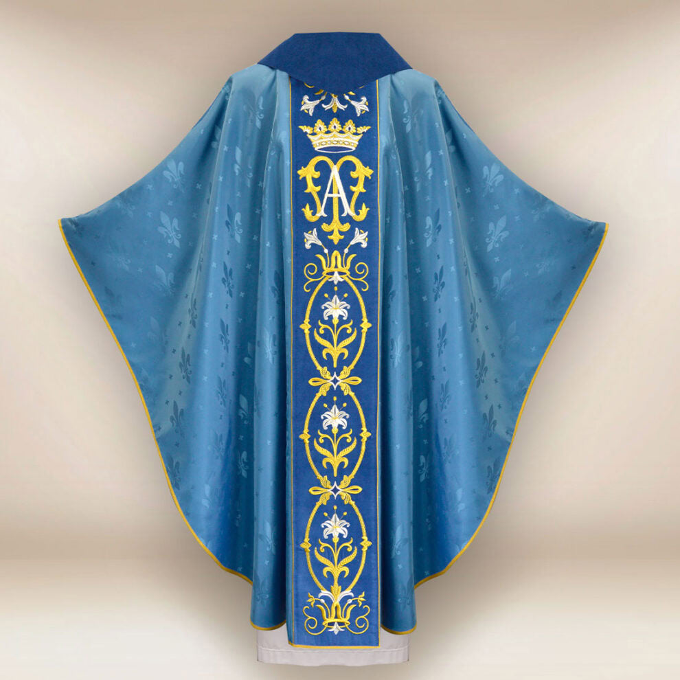 Embroidered Chasuble “Maria D’Oro-blu”