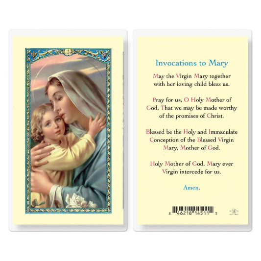 Invocation Prayer Holy Card