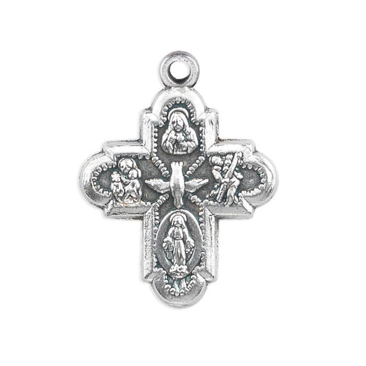 Four Way Cruciform Medal in Antique Silver Finish