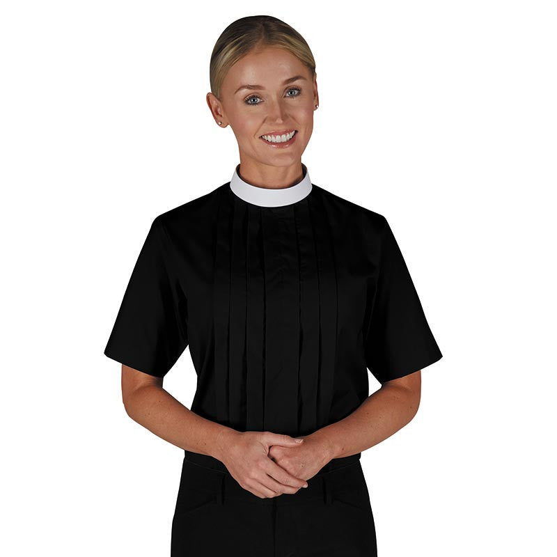 Women's Clergy Blouse | Neckband | Short Sleeve | All Colors