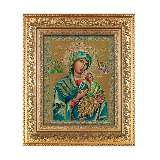 Ornate Gold Leaf Antique Frame with Our Lady of Perpetual Help