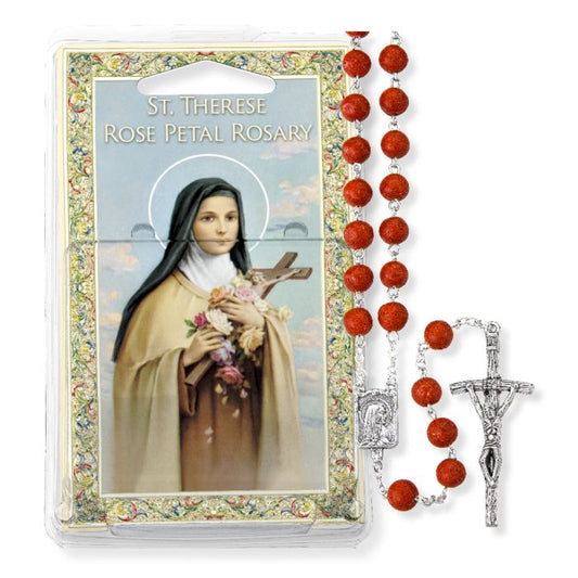 Rose Petal Bead Saint Therese Specialty Rosary