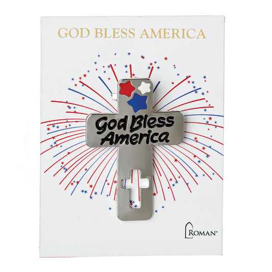 "God Bless America" Cross Visor Clip
