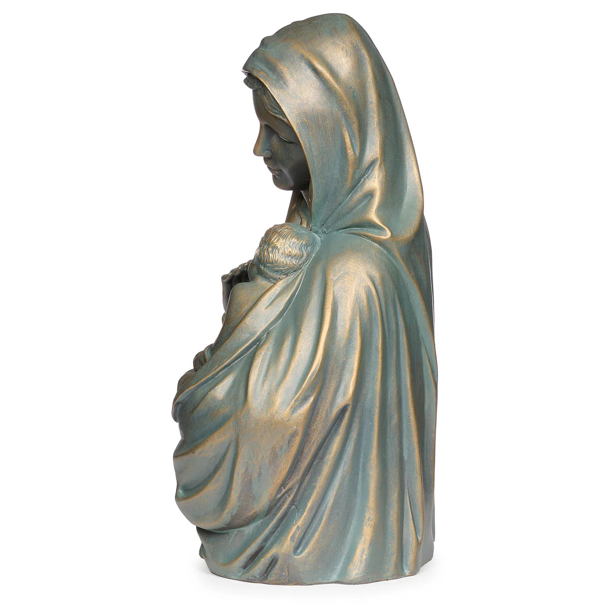 Bronze Madonna & Child Garden Statue