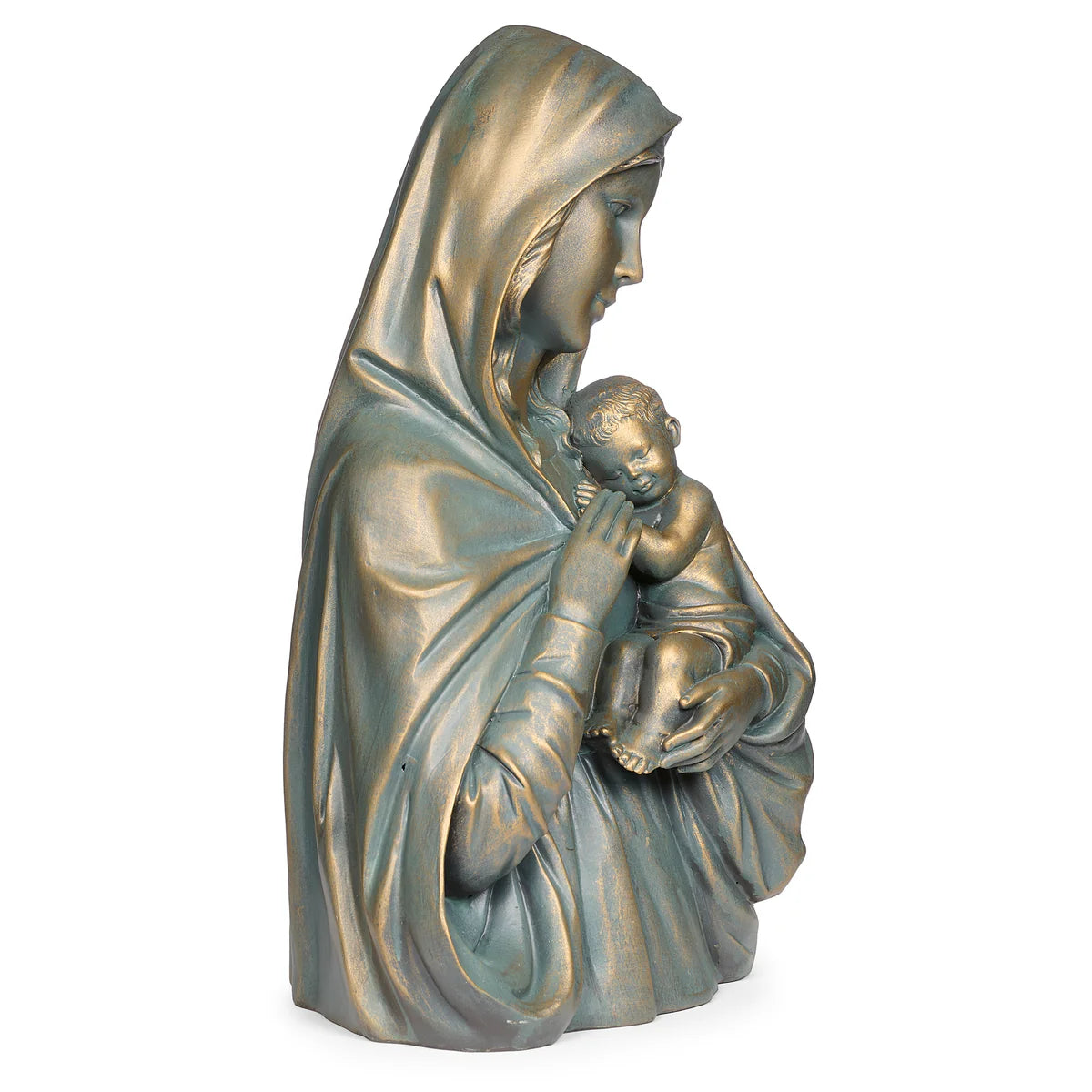 Bronze Madonna & Child Garden Statue