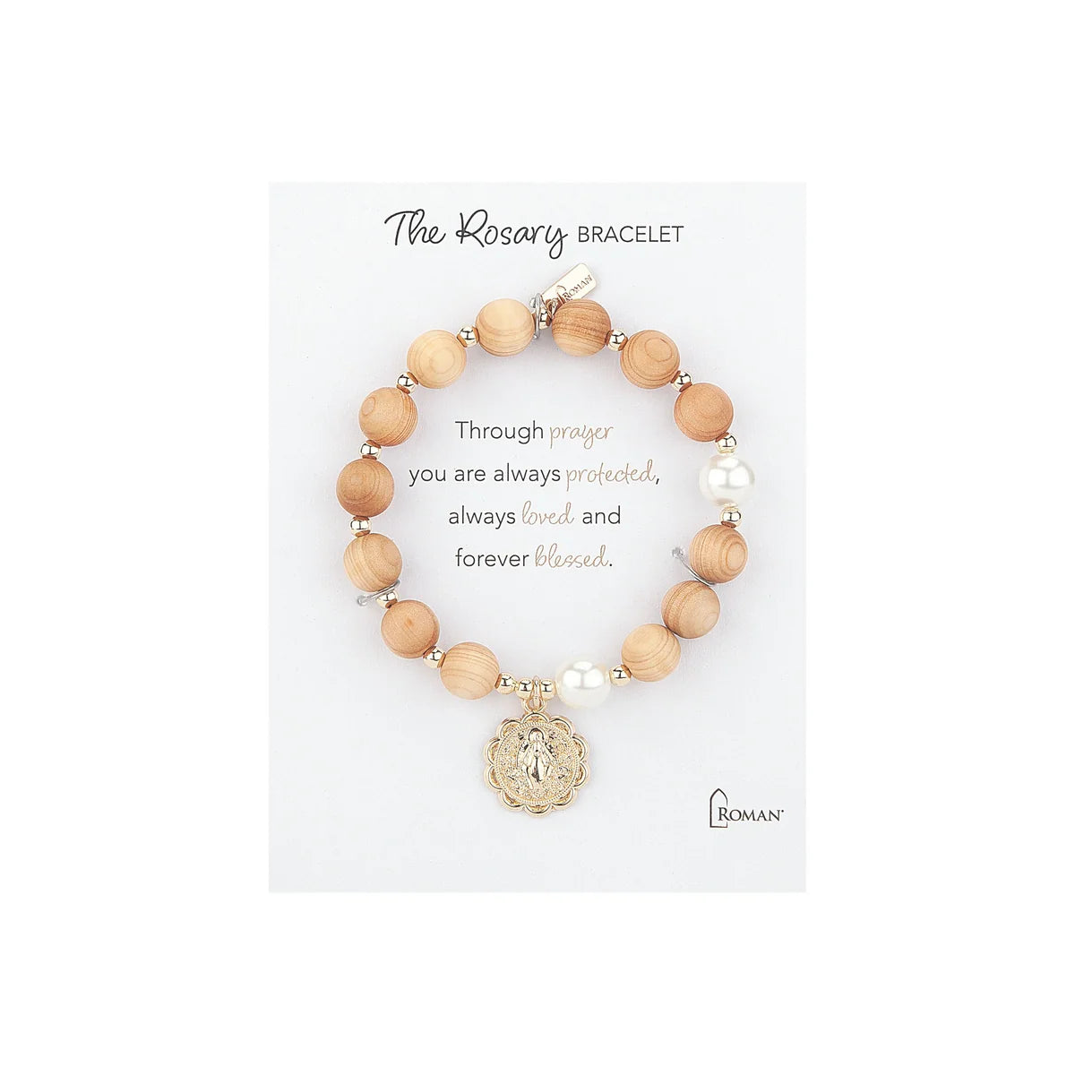 Rosary Wood Bracelet