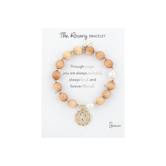 Rosary Wood Bracelet