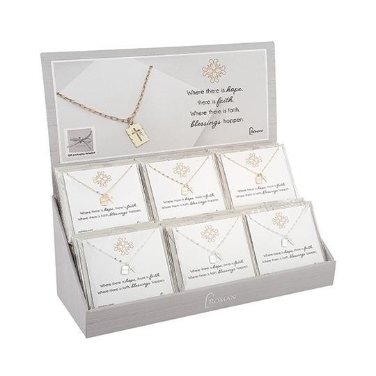 Adjustable Cross Tag Necklace | Gold or Silver | Gift Bag Included