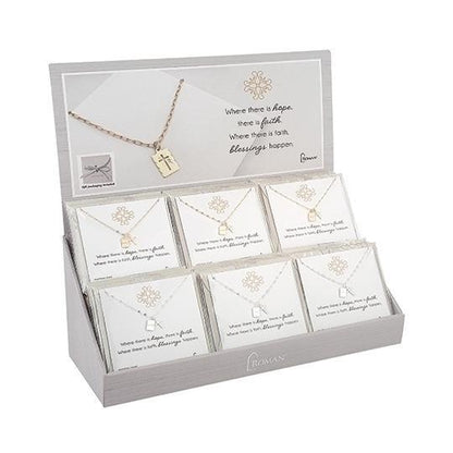 Adjustable Cross Tag Necklace | Gold or Silver | Gift Bag Included