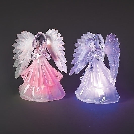 6.25" LED Lighted Fiber Optic Angels | Assorted