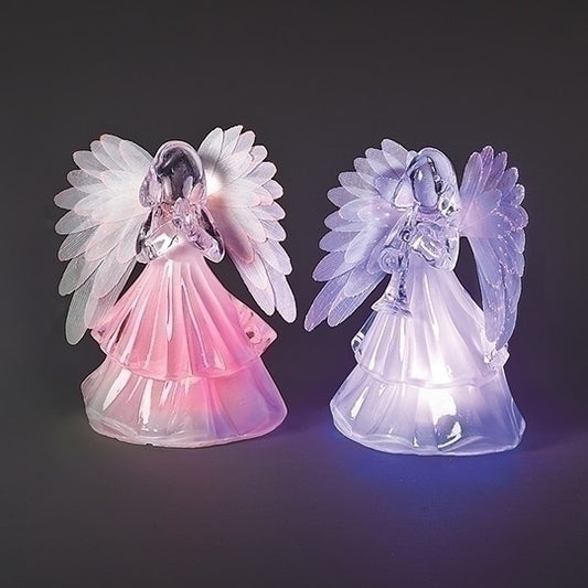6.25" LED Lighted Fiber Optic Angels | Assorted