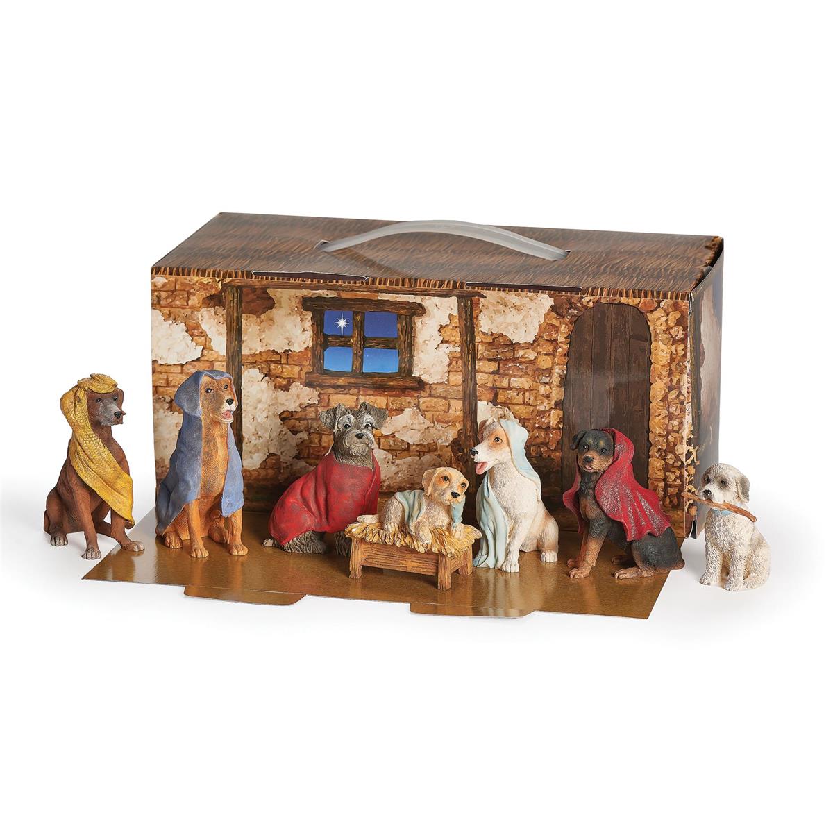 7pc Canine Creche Nativity Scene