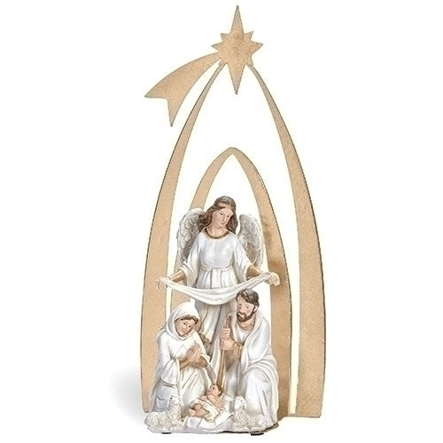 13" Holy Family Figure in Metal Arch