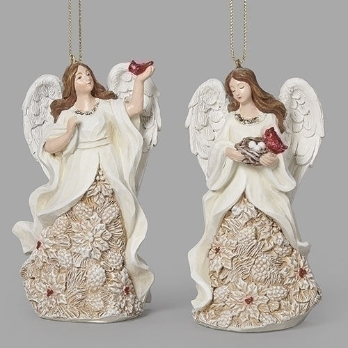 Poinsettia Pattern Angel Ornament