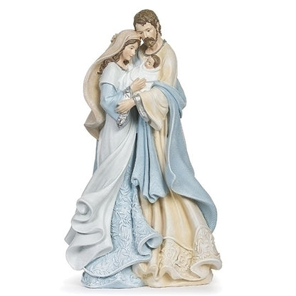 Holy Family with Leaf Pattern and Blue Gowns Figure