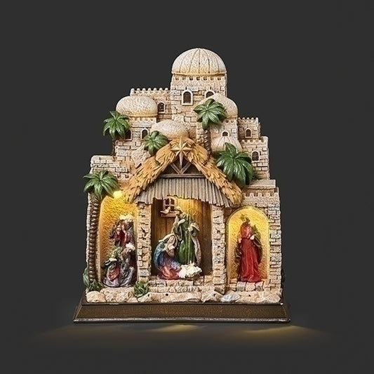 Lighted Nativity in Town