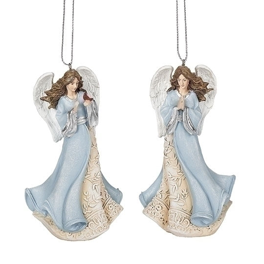 Blue Angel Leaf Ornament