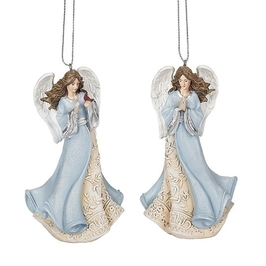 Blue Angel Leaf Ornament