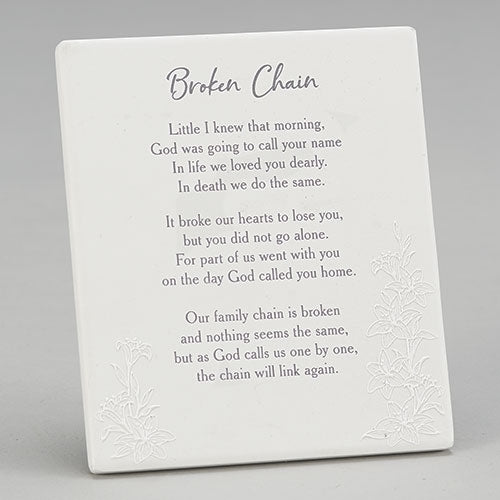 Broken Chain Memorial Wall Plaque