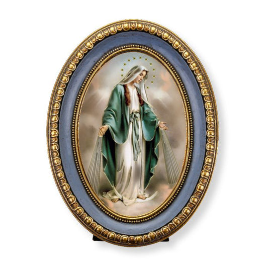Oval Gold-Leaf Frame with a Our Lady of Grace Print