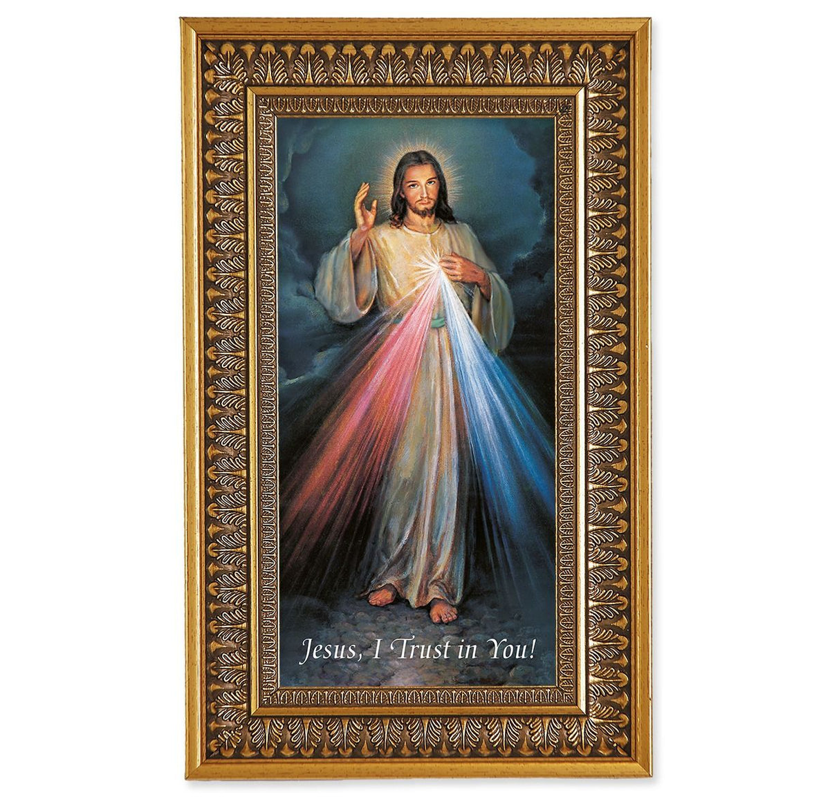 Antique Genuine Gold-Leaf Wood Frame with Textured Art