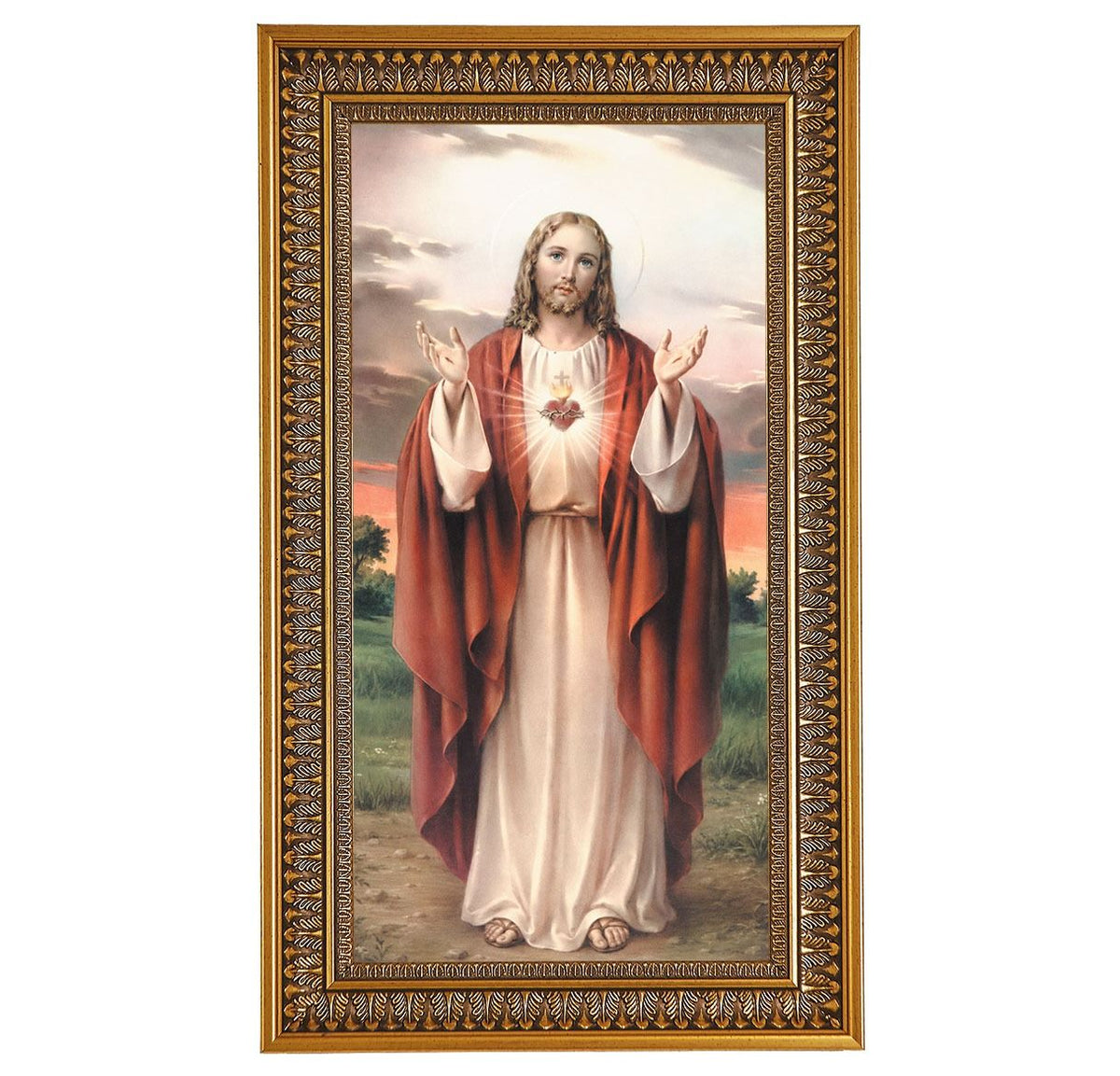 Devotional Antique Genuine Gold-Leaf Wood Frame