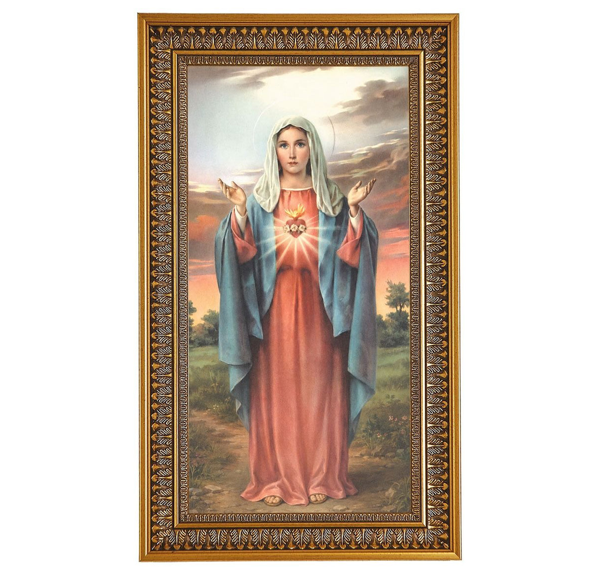 Devotional Antique Genuine Gold-Leaf Wood Frame