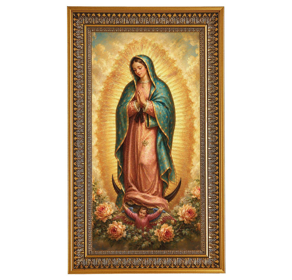 Antique Genuine Gold-Leaf O.L. of Guadalupe Acanthus Border