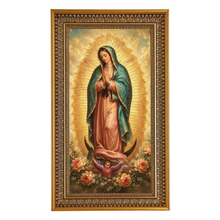 Devotional Antique Genuine Gold-Leaf Wood Frame